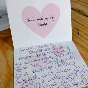 (30) Homemade thank-you cards. Each on full halfsheet of quality cardstock paper